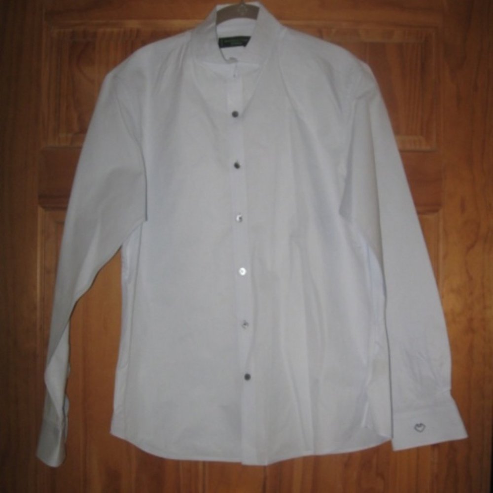 Shanghai Tang Pale Blue Long Sleeve Button Down Shirt